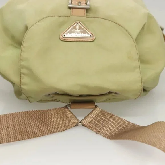 PRADA Backpack Nylon Beige Silver Auth bs28213 PRADA Backpack Nylon Beige Silver Auth bs28213 Silvery ref  main image 2